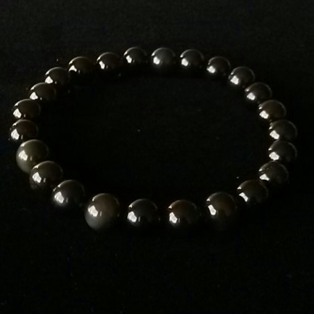 Gold Black Obsidian Bracelet